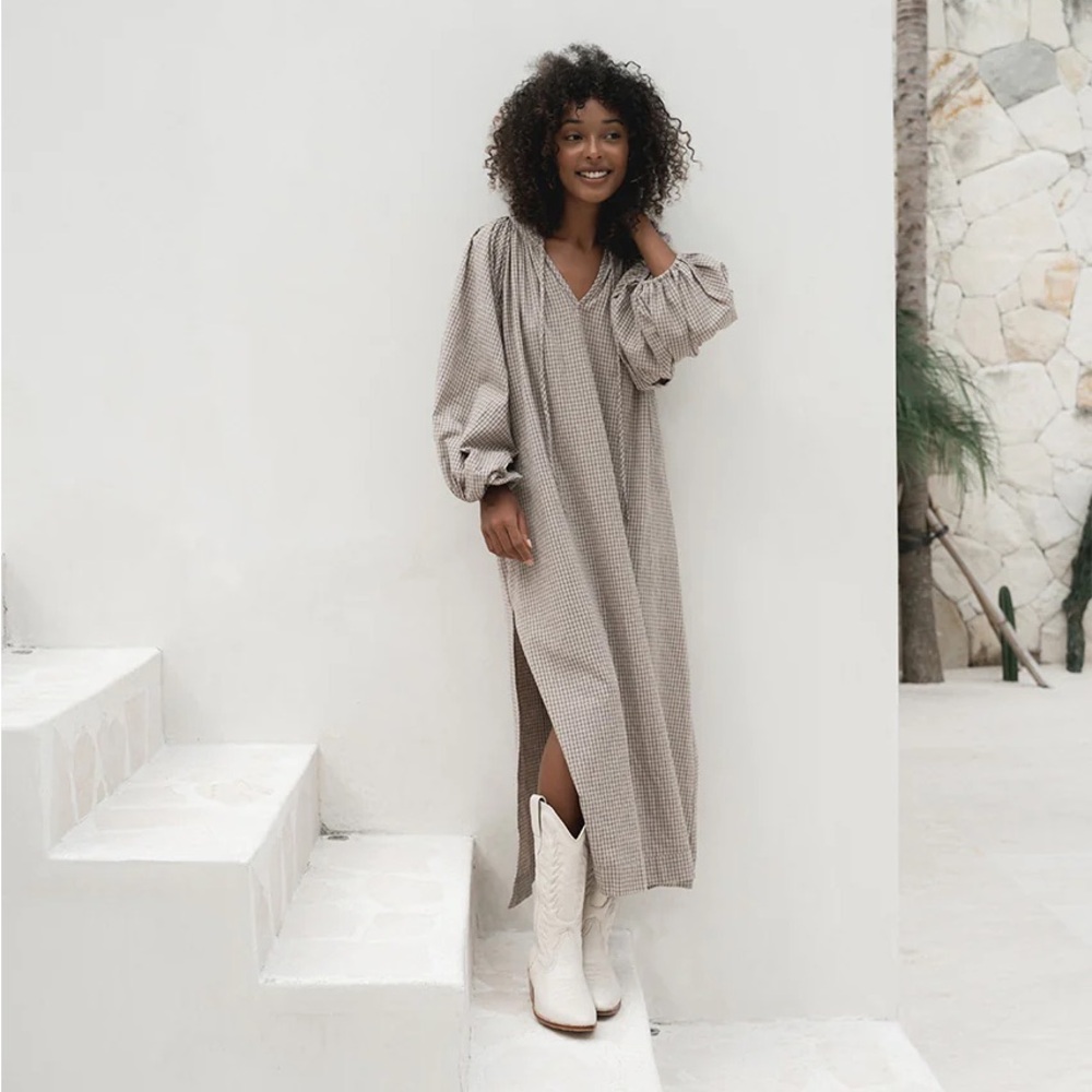 Daughters of India Poet Maxi Dress in Taupe